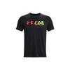 Logo Print Crew Neck Short Sleeve T-Shirt Men Tops Black 1365696-001