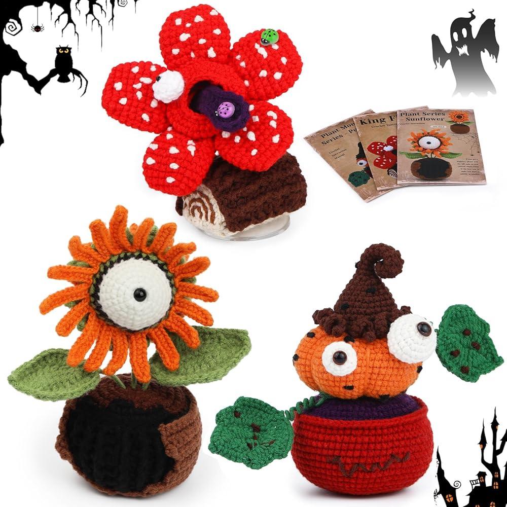 Fenrry Halloween Complete Crochet Starter Kit с пошаговыми видеоуроками Knitting Kit DIY Craft Supplies