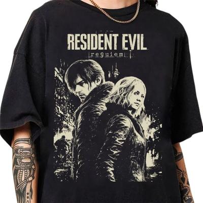 Ретро футболка Resident Evil Requiem, Игровая футболка Resident Evil, Летняя новая хлопковая ретро унисекс повседневная модная футболка