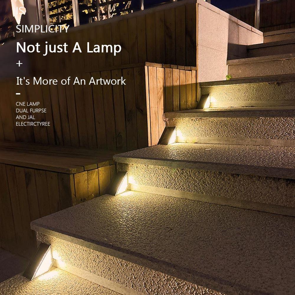 Warm Light Stair Light Triangle Outdoor Floor Light High Quality Solar Step Lamp  Step Deck Fence