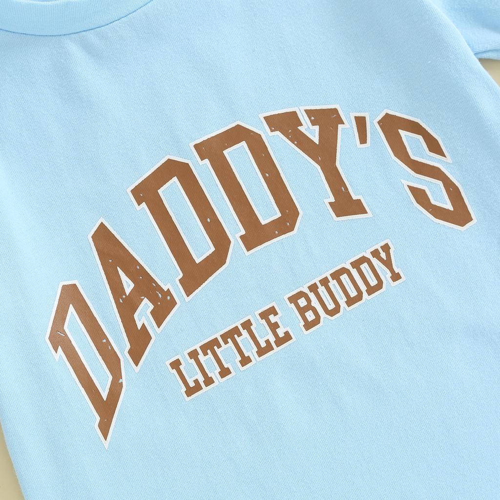 Toddler Boy Summer Clothes Letter Print Short Sleeve T-Shirt with Elastic Waist Solid Color Shorts 2Pcs Outfit