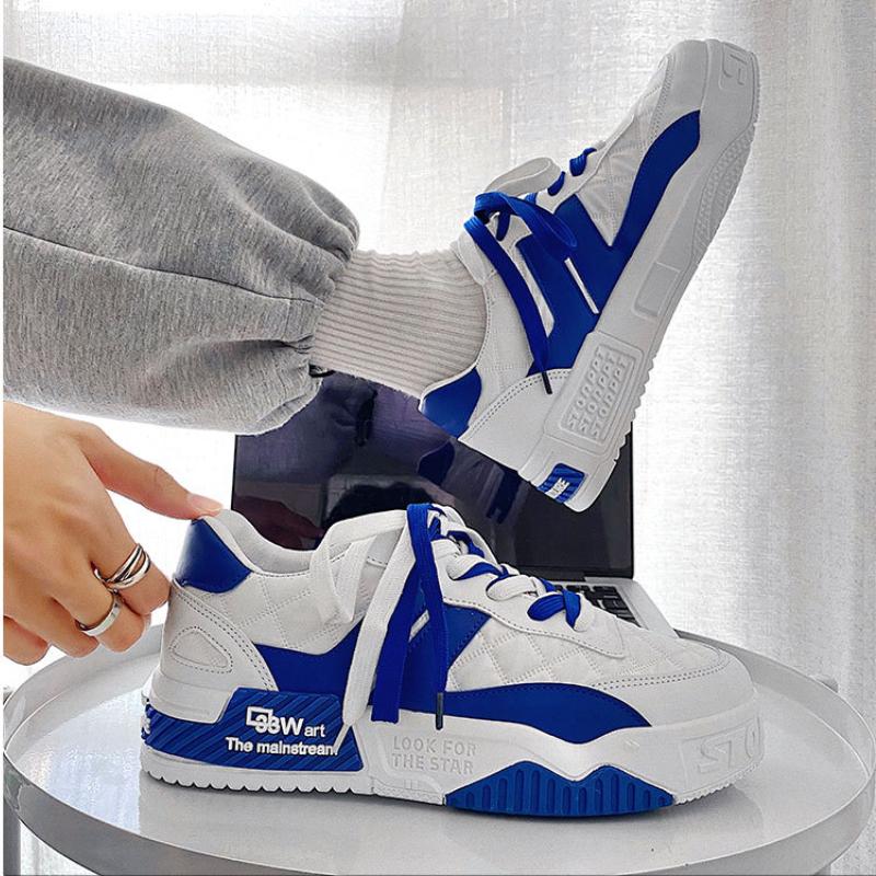Fashion Designer Shoes for Men Casual Platform Sneakes Two-tone Lace Up Trainers Fashion Student Sneakes Mens Vulcanized Tenis Masculino