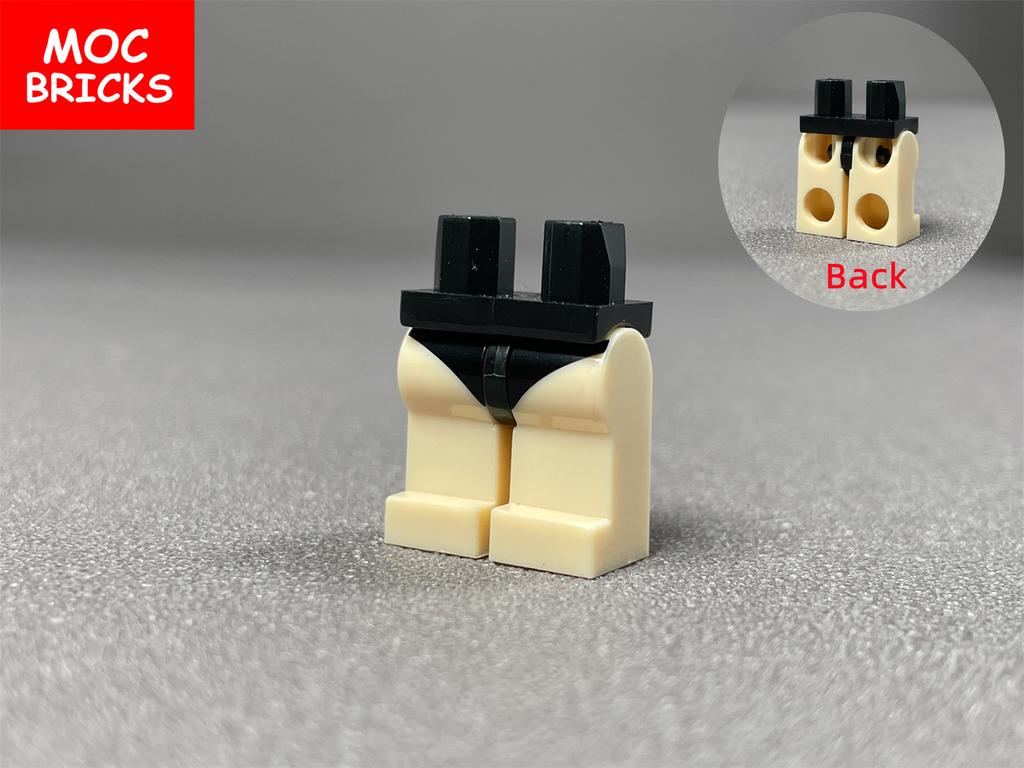 8pcs MOC Bricks Beach Shorts Muscle Men Pants For 4.5cm Figure Accessory Assembled Building Blocks Toy Kids Plastic Dolls