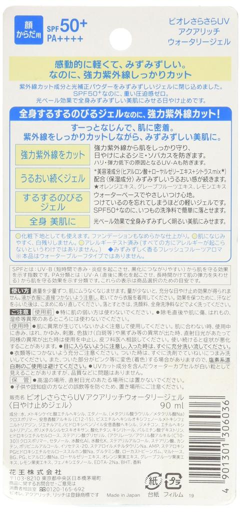 Biore Smooth UV Aqua Rich Watery Gel 90мл SPF50+/PA++++ [продукт]