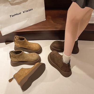 Европейская станция 2024 зимние новые сапоги Kapibara из матовой кожи с утолщенным хлопком для снега, обувь для хлеба, женская обувь небольшого размера