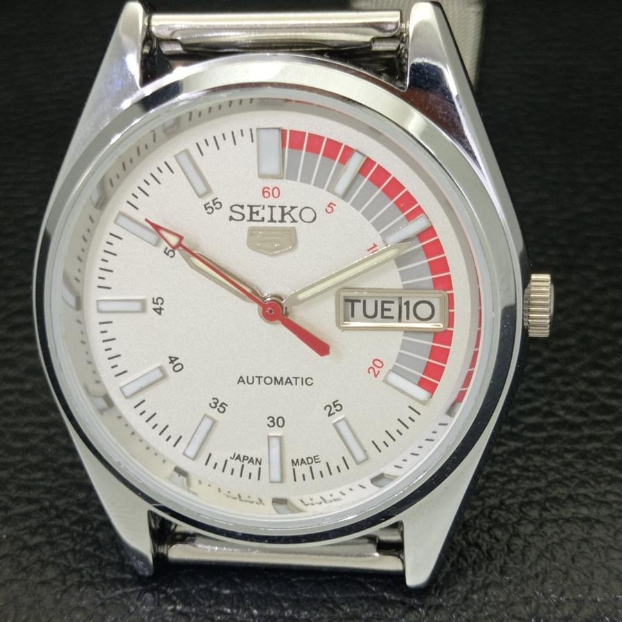 ОТРЕМОНТИРОВАННЫЕ ВИНТАЖНЫЕ МУЖСКИЕ АВТОМАТИЧЕСКИЕ ЧАСЫ SEIKO 5 ЯПОНИЯ D/D БЕЛЫЕ a287105-8