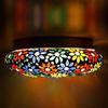 Handcrafted Flower Design Decorated Mosaic Glass Ceiling Light for Home Bar Restaurant Cafe Decoration (Multicolour)