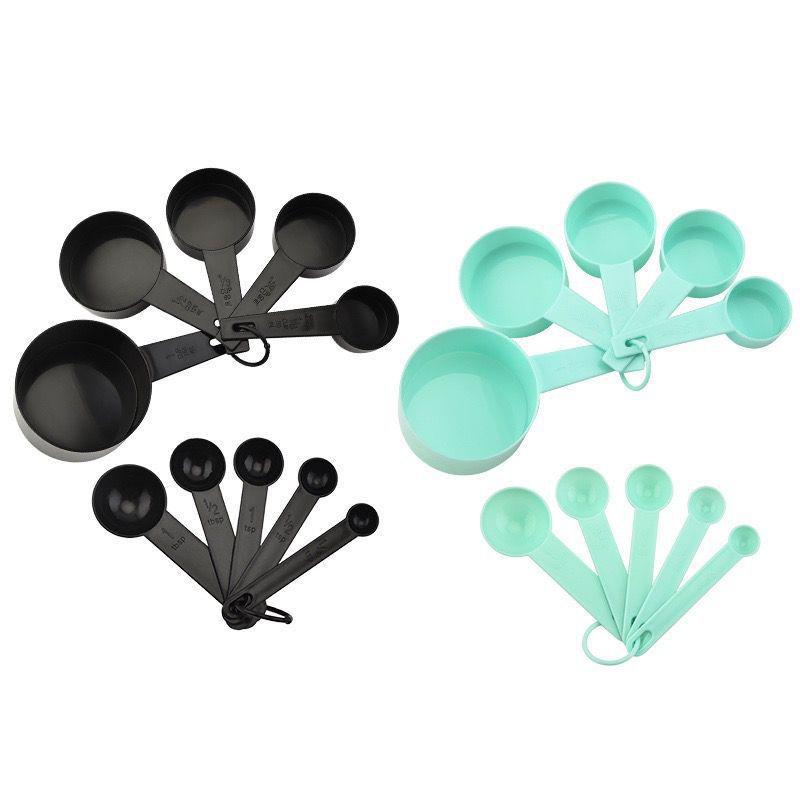 10-Piece Plastic Baking Tools: DIY Cake Measuring Spoon Set with Scale for Milk Powder
