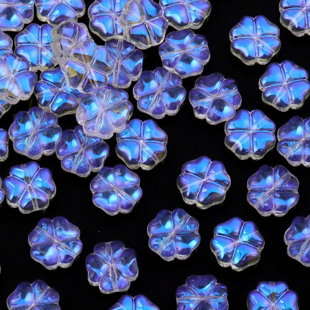50pcs/lot 10mm Colorful Four-leaf Clover Shape Lampwork Beads For Jewelry Making Loose Spacer Glass Beads DIY Bracelet Earrings