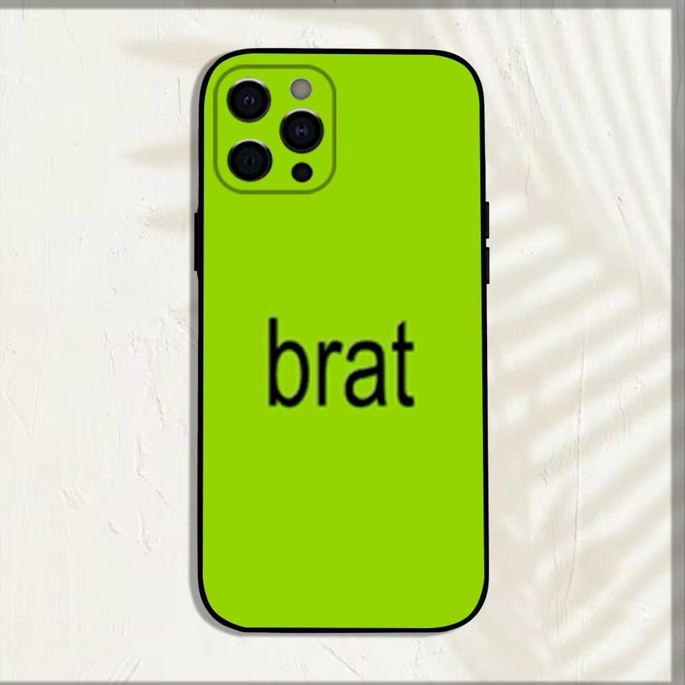 Чехол для телефона B-Brat C-Charli XCX для iPhone 15,14,13,12,11,Pro,X,XS,Max,XR,Plus,Mini Мягкий черный чехол