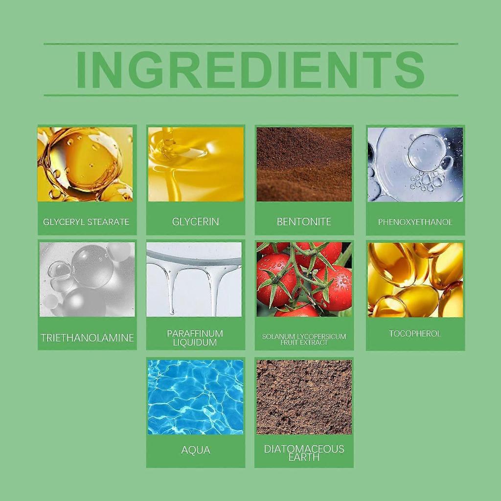 Green Tomato Clay Face Mask Hydrating, Firming, Pore-Cleansing Peel-Off Mud Mask (All Skin Types)