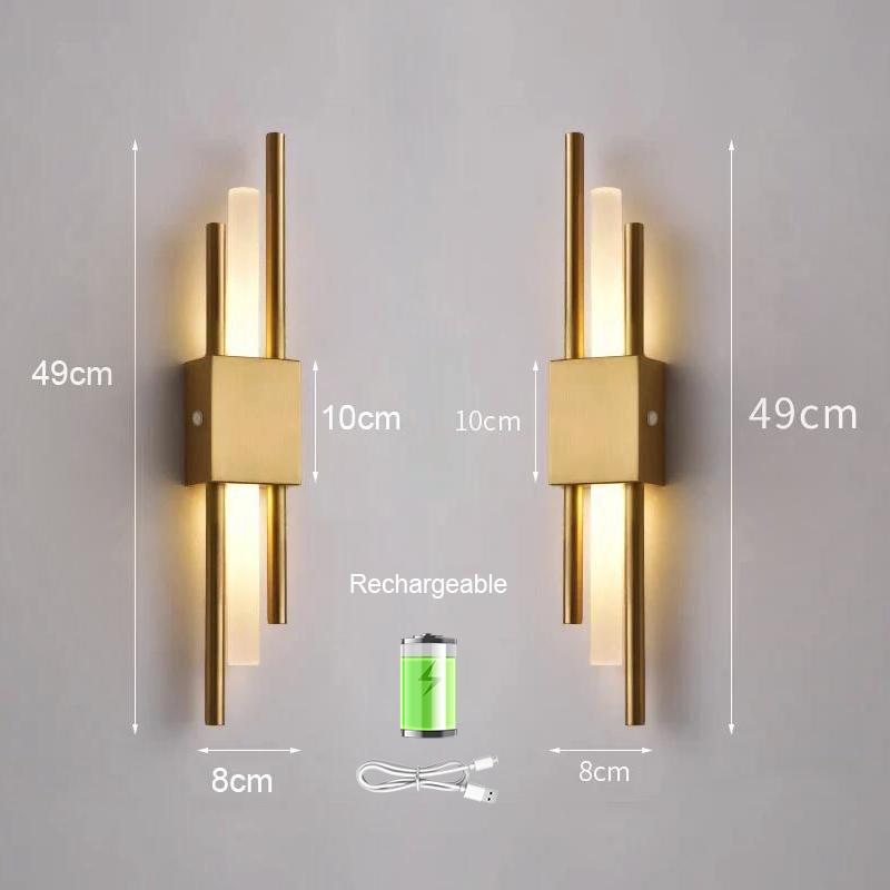 Скандинавский светодиодный настенный светильник для внутреннего освещения, перезаряжаемый, для спальни, прикроватный, для гостиной, для дома, для украшения лестниц, современный настенный светильник