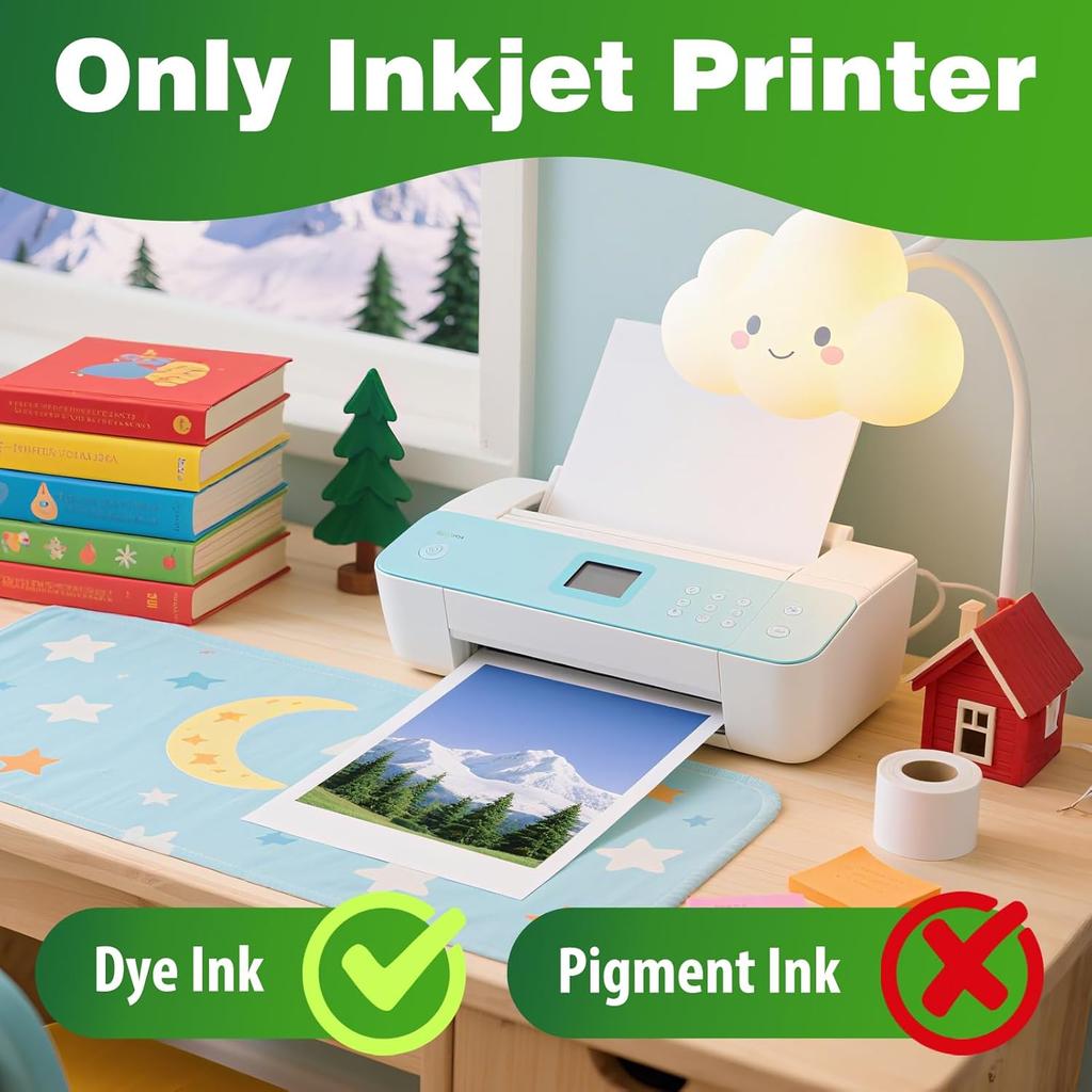 Uinkit 40 листов Ярко-белая односторонняя глянцевая фотобумага формата 8,5x11 (Letter) 180 г/м² 48 фунтов, быстросохнущая для струйной печати, устойчивая к смазыванию, профессиональная