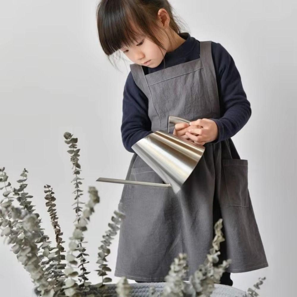 Adult/Children Kitchen Cooking Apron Solid Color Gardening Work Uniform Florist Apron Florist Work
