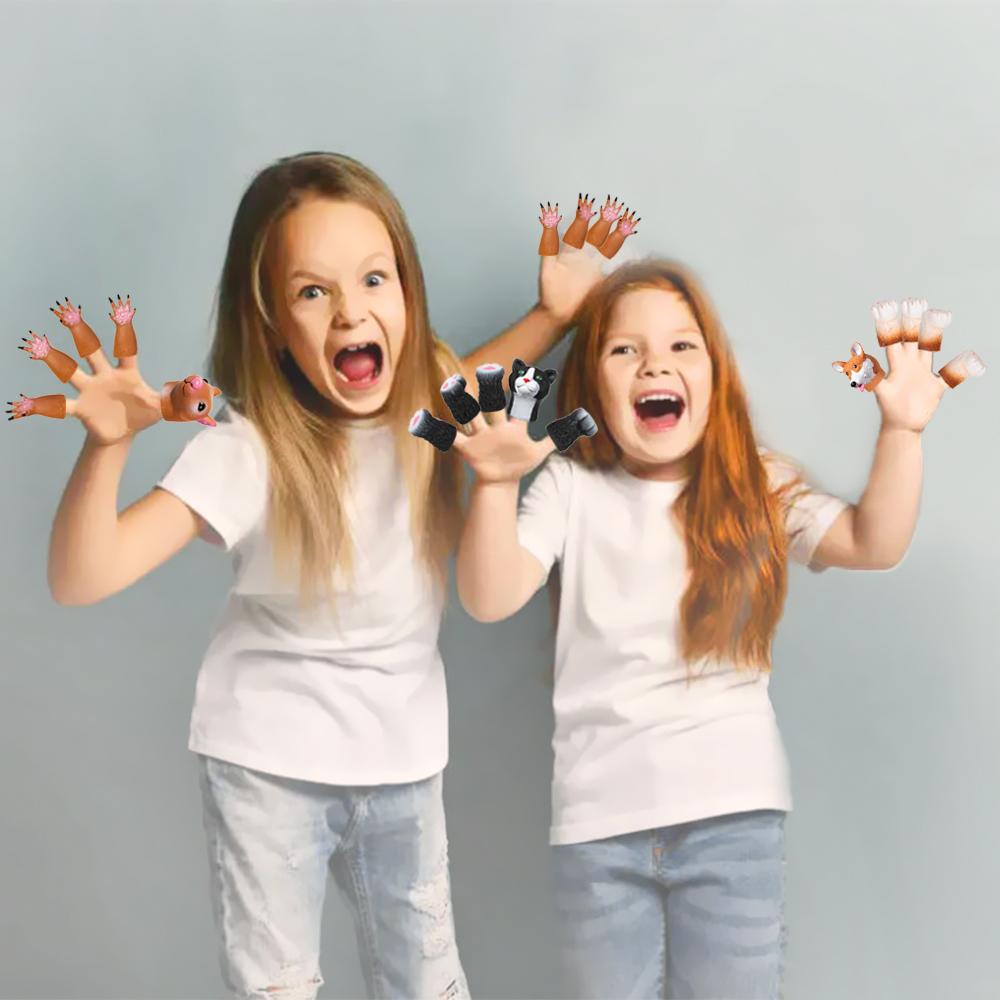 Kids Toys Animal Dog Squirrel Hand Puppet Props Random Combination Finger Dolls