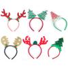 Christmas Headbands Cute Reindeer Antlers Xmas Tree Glasses Frame for Kids Adults Gift Noel Navidad New Year Photo Booth Props