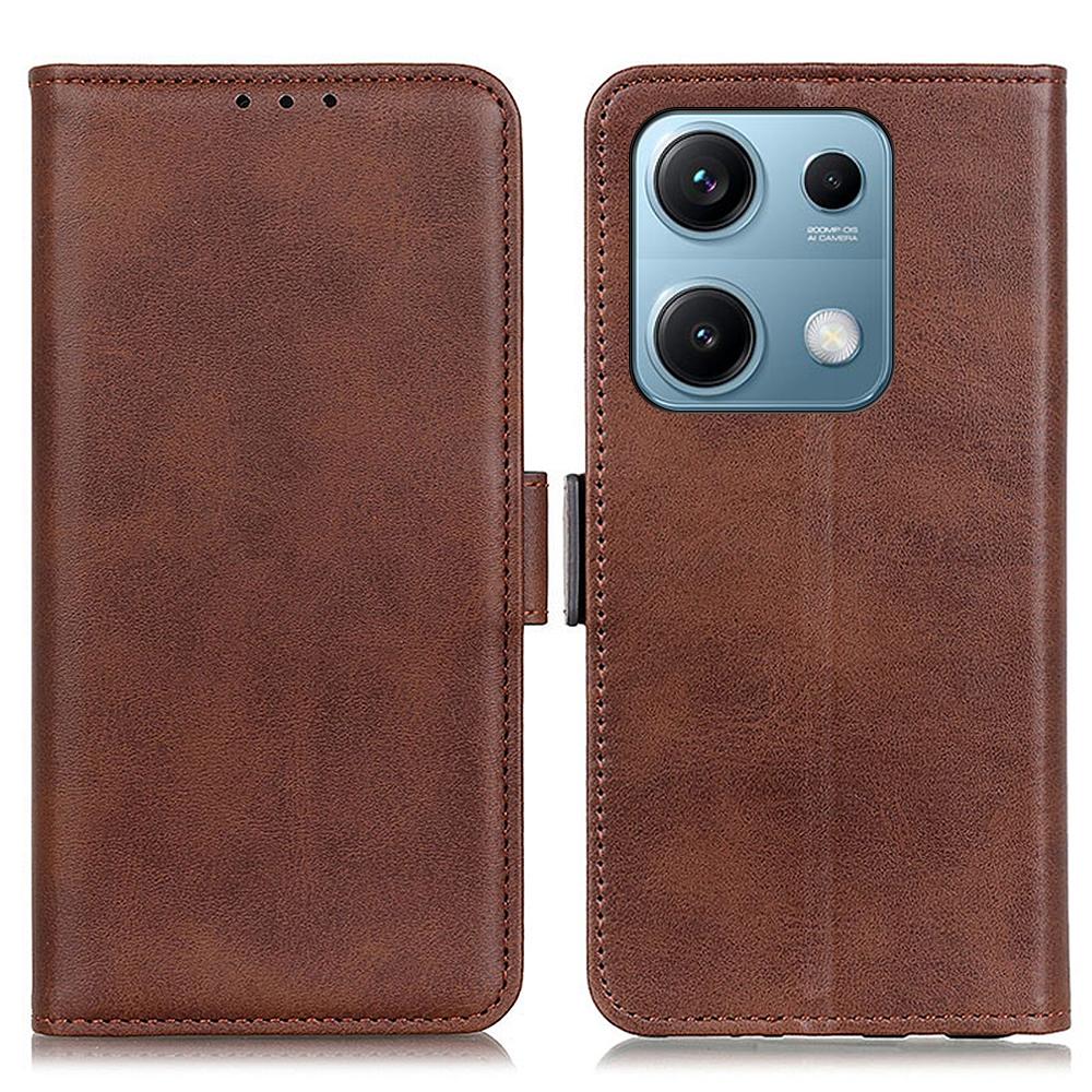 For Xiaomi Redmi Note 14S 4G Case Stand Cowhide Texture PU Leather Phone Cover