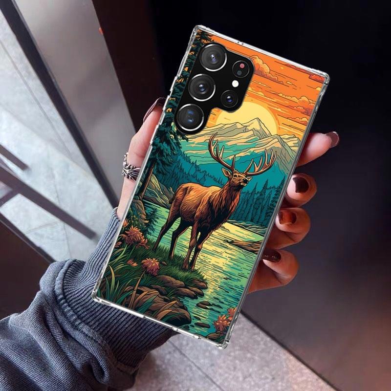 Deer Hunting Camo Phone Case For Samsung Galaxy S26 S25 Edge S24 S23 Ultra S22 Plus S21 S20 FE Soft TPU Back Cover Funda Galaxy