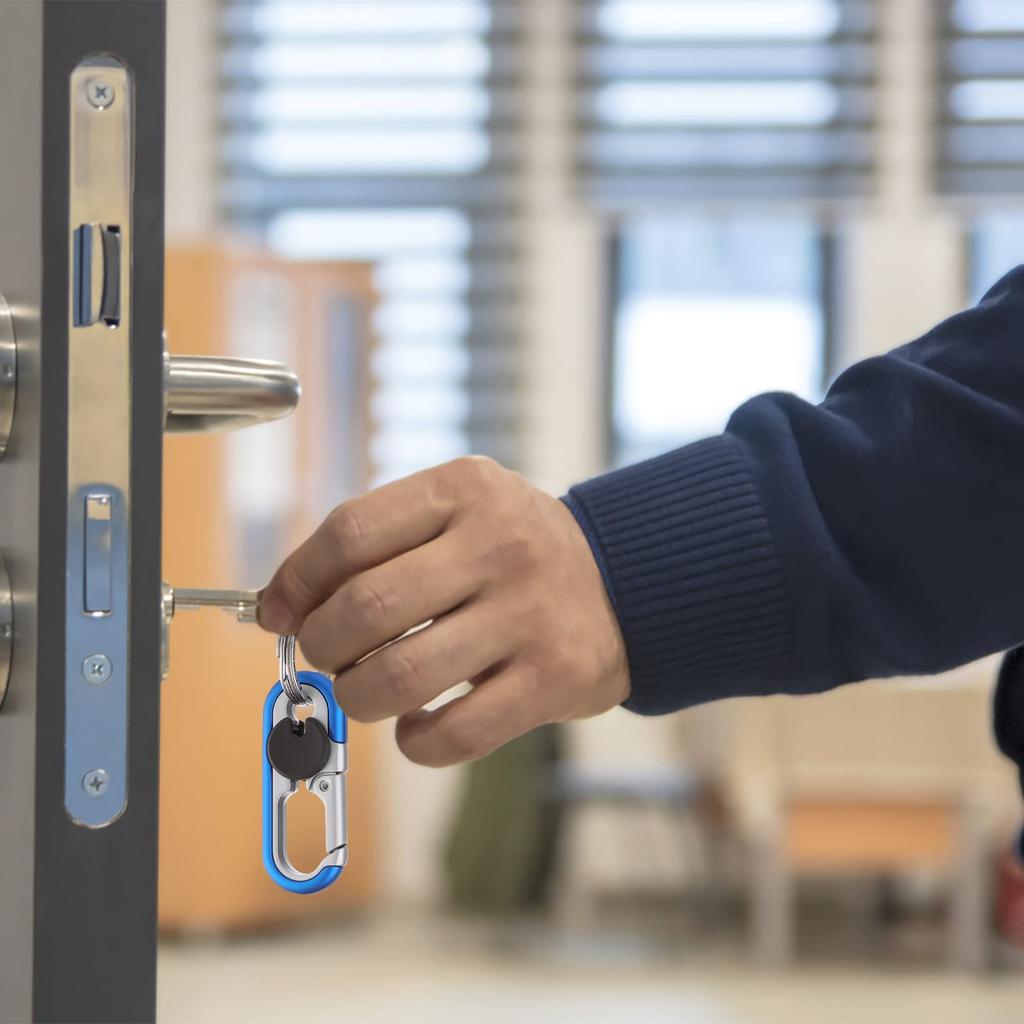 Giantree Автомобильный брелок для ключей, металлический автомобильный брелок с зажимом, персонализированный поясной автомобильный брелок, универсальный дизайн с двумя кольцами, синий, один размер