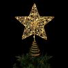 Glitter LED Christmas Tree Topper Star Gold/Silver Xmas Tree Ornaments  Shopping Mall