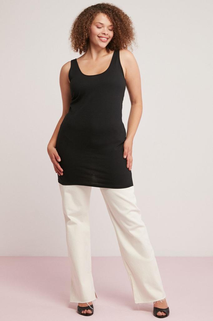 Женское стильное боди большого размера Veronica Black, боди больших размеров с толстыми бретелями, которое полностью облегает тело