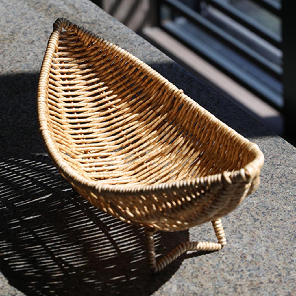 Пластиковая плетеная корзина для фруктов в форме лодки, вдохновленная природой, сервировочная лодка для фруктов, портативный держатель для вечеринок и мероприятий