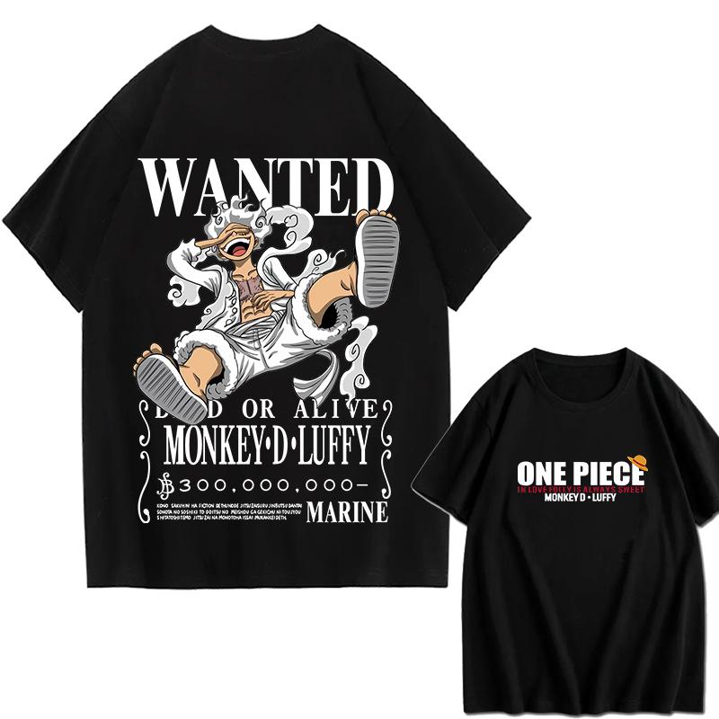 One Piece Zoro Luffy Gear 5 Printed Loose Shortsleeved Cotton Tshirt Summer Y2k Cotton Unisex Clothing Retro 2026 New Tees