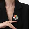 Креативная Брошь Энергии Преобразования Настроения Скользящее Выражение Управление Социальный Круг Металлический Значок Персонализированный DIY Силовая Булавка