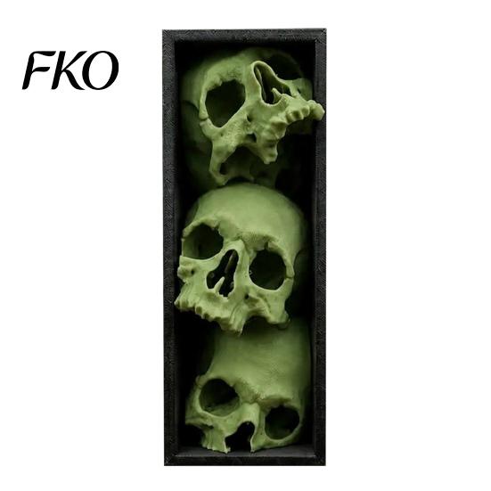 Крутые подарки для коллекционеров скелетов, 3 шт., Хэллоуин, 3-ярусные подставки для книг в виде черепов, Готический полимерный декор для книжной полки, Офис, Домашние аксессуары, Жуткие