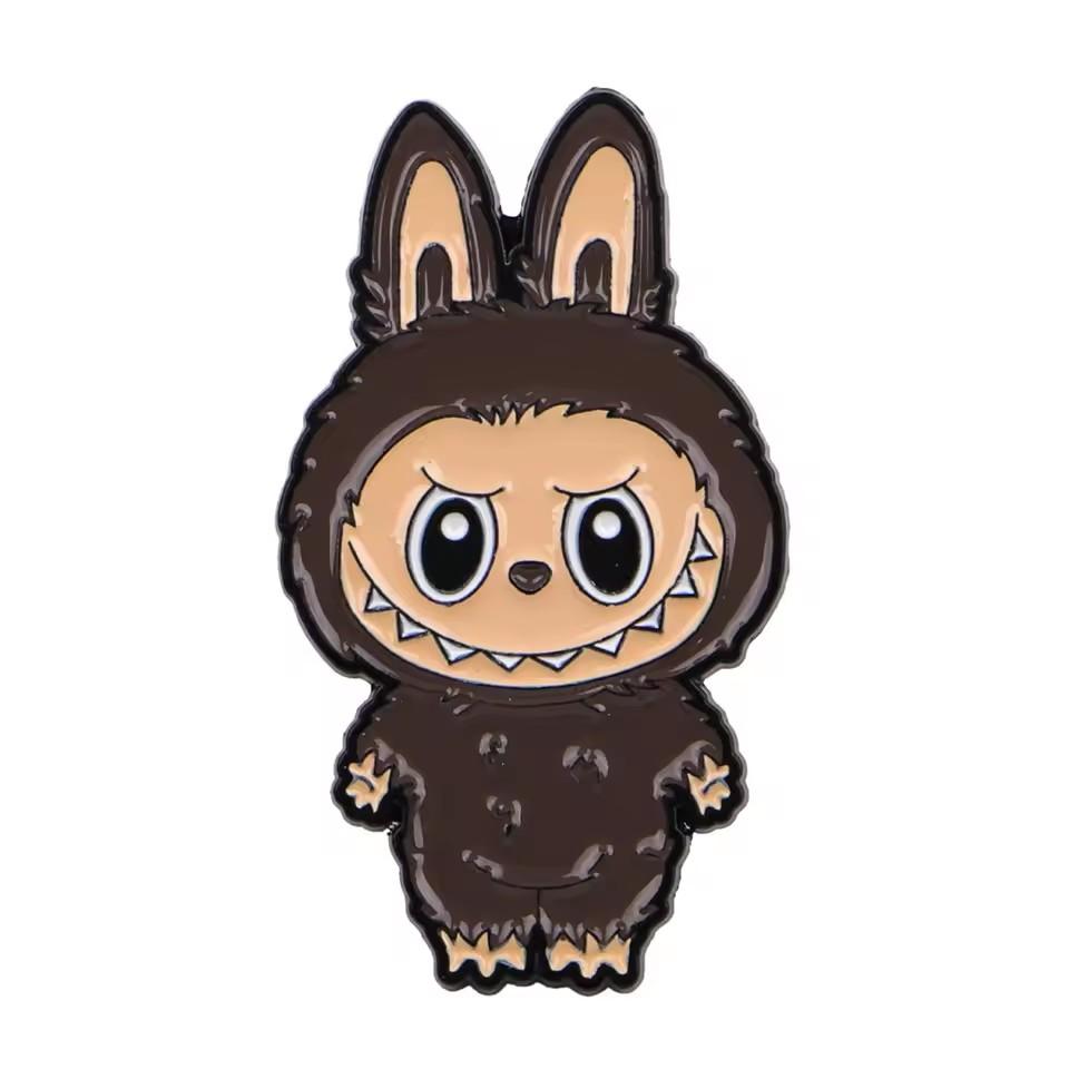 New 5 PCS Cartoon Monster Enamel Pin Anime Badges On Backpack Brooches for Women Men Lapel Pins Cosplay Accessories Party Gifts Labubu