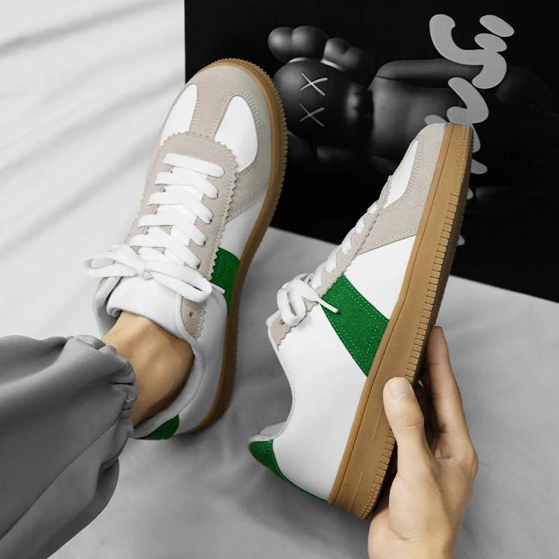 735 White Shoes for Man Casual Loafers for Men Shoes  New Genuine Leather Men Sneakers Luxury Brand Flat Summer Woman Trend