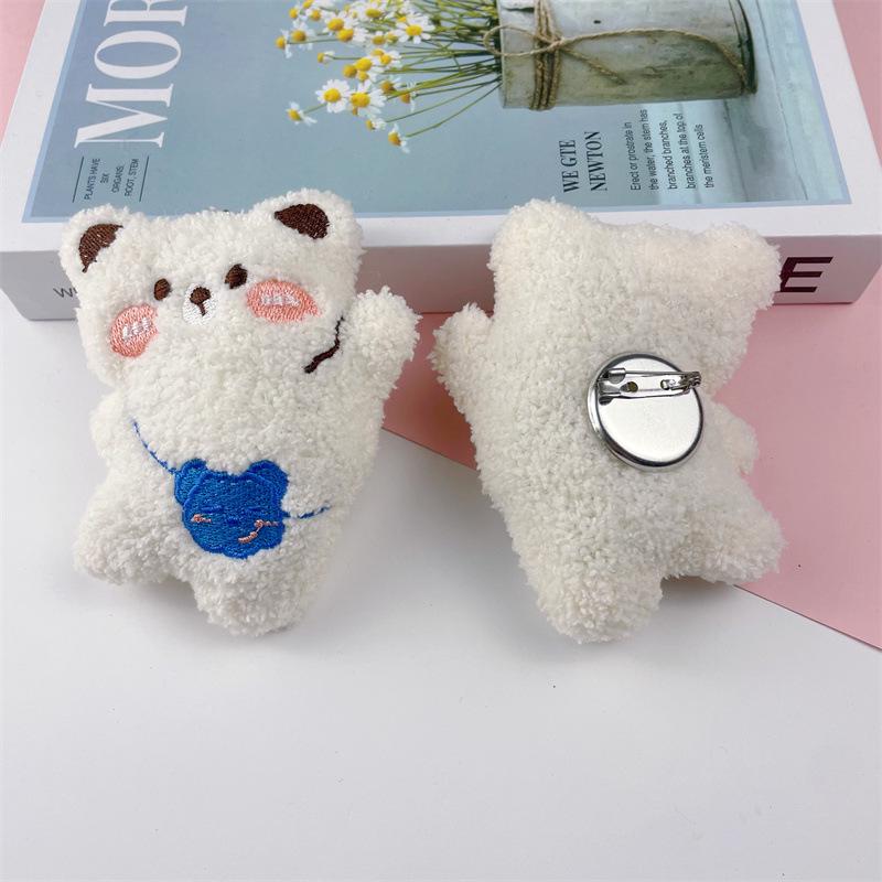 Плюшевый медведь брошь-подвеска для сумки, шарфа, одежды - милый мультяшный дизайн