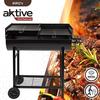 AKTIVE 52809 Barbecue À Charbon Et Bois, Hauteur Réglable, Dimensions 97 X 42 X 96 Cm, Double Grille En Acier Et Réservoir À