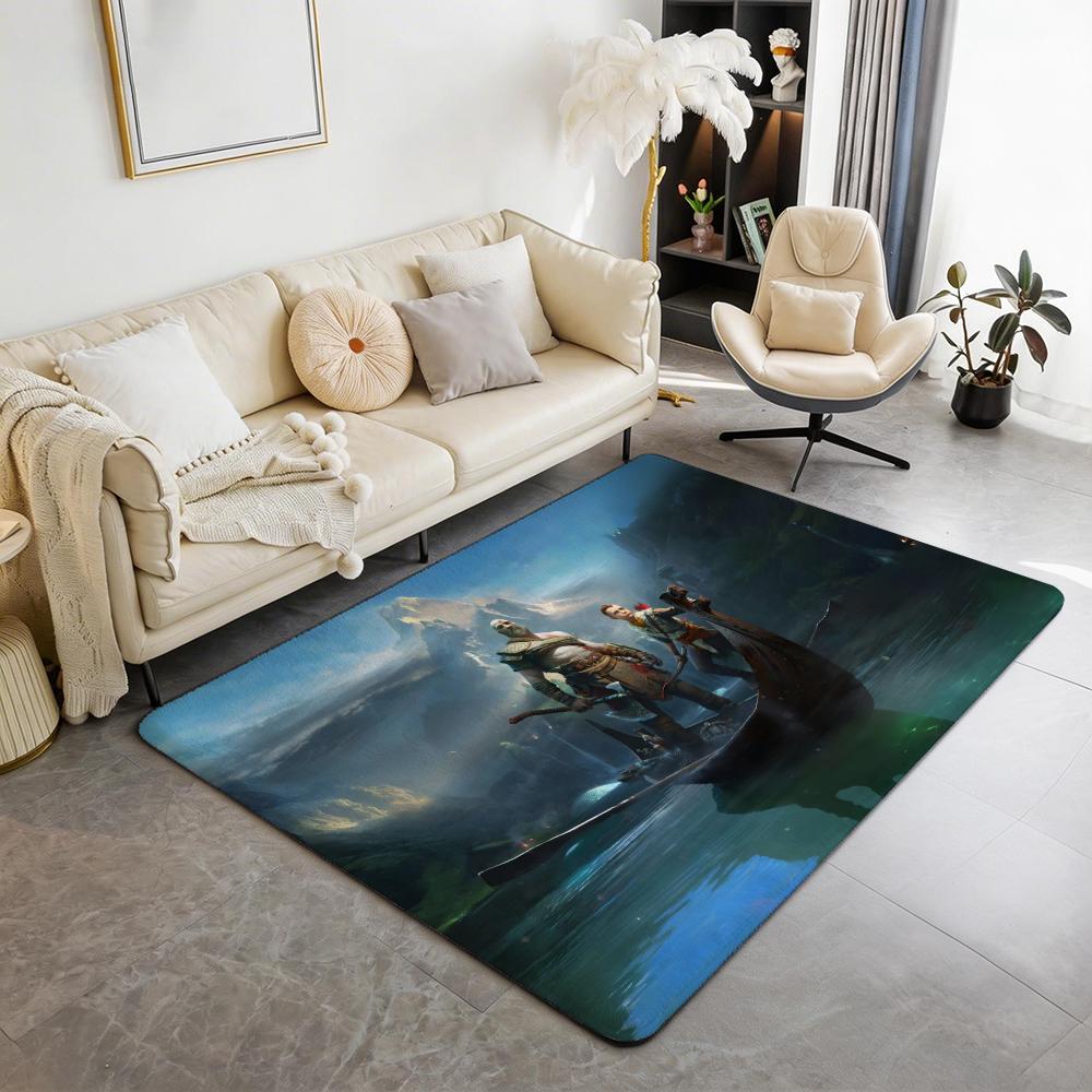Game G God of War Floor Mat Eco  Flannel Doormat Non Slip Odorless Indoor Floor Rug Soft Short Plush Home Mat
