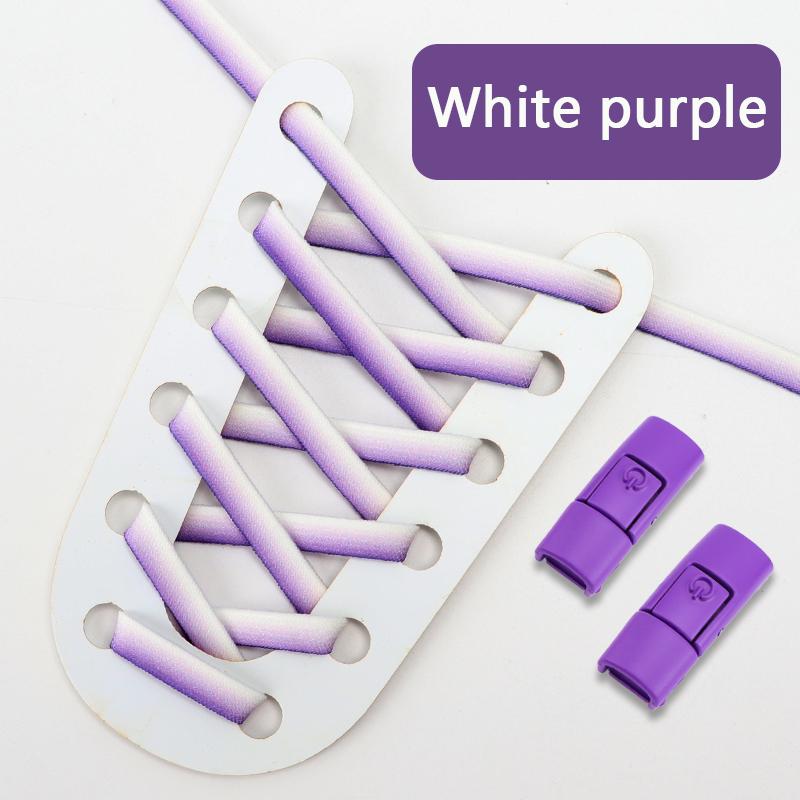 NO.8 11 Color Elastic Shoelaces Without Tie Flat Shoe Laces Men And Women Casual Shoes Lazy Shoelace Press The Metal Lock Unisex