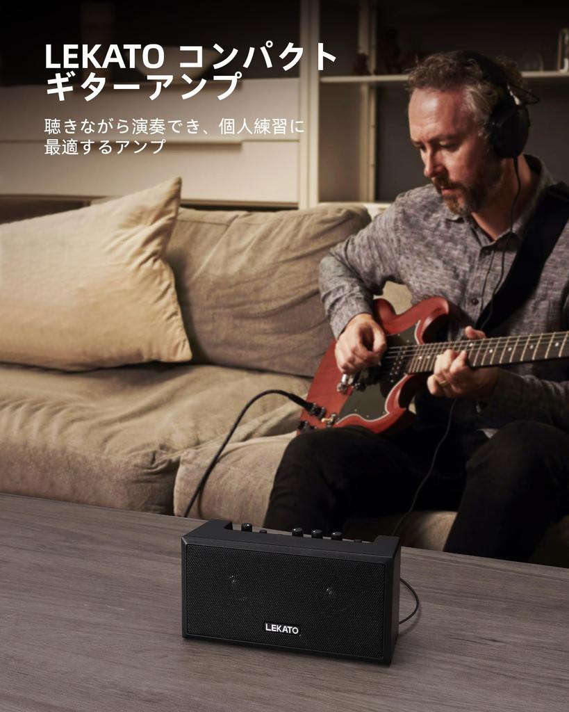 Портативный мини-гитарный усилитель 5 Вт с эффектом чистого перегруза, мини-бас, Bluetooth и для ежедневных занятий (черный)