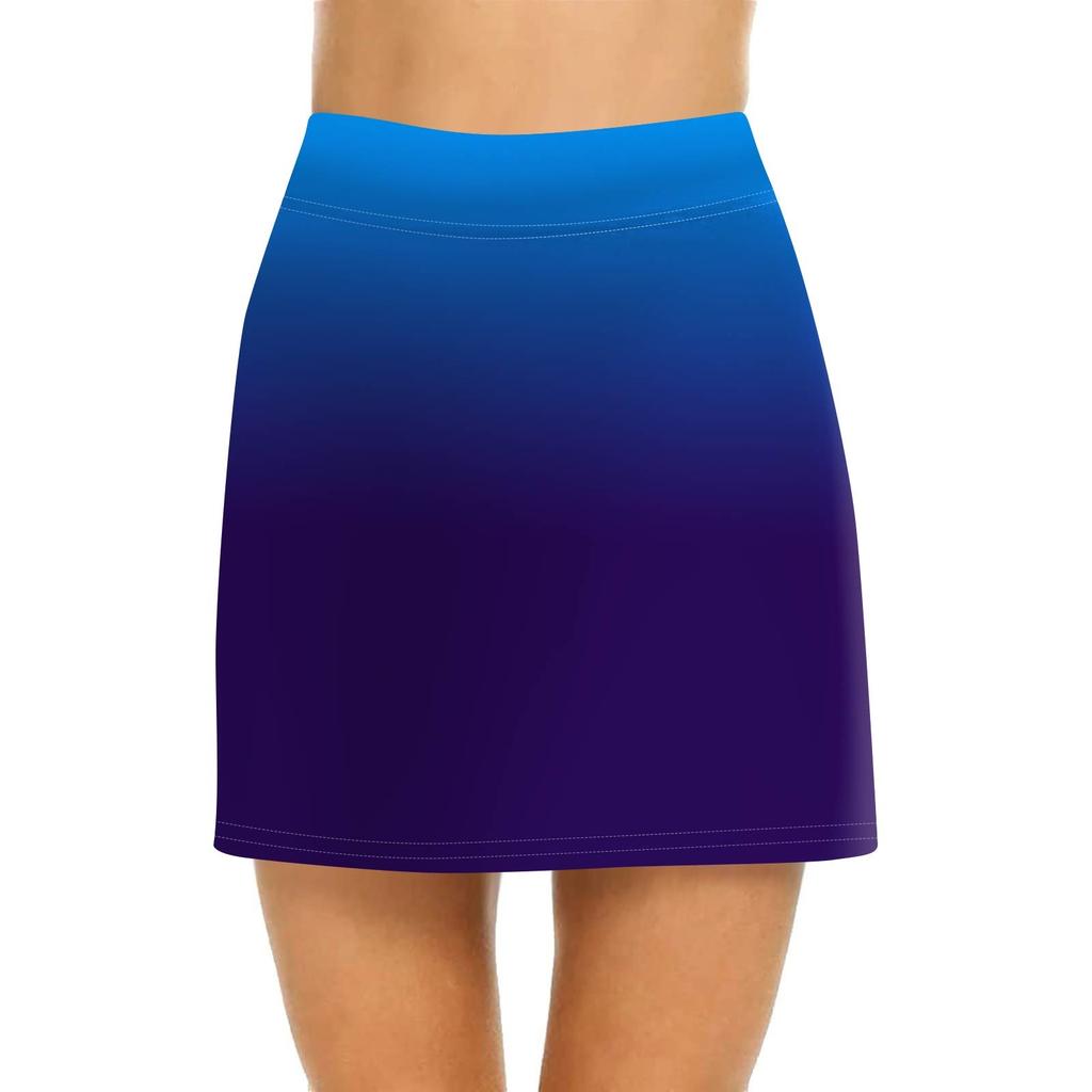 Женская повседневная юбка с высокой талией и принтом, короткая юбка-полусолнце, спортивная юбка, плиссированная юбка