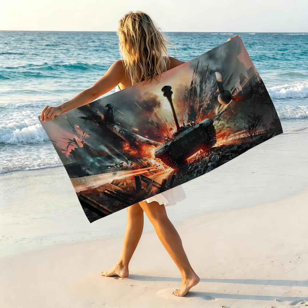 Game T-Tanks Cool War Towel Soft Pool Gift For Travel Gym Shower Camping Quick Dry Sports Beach Towel
