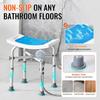 Shower Chair, Adjustable Height Shower Stool with Crossbar Support, Shower Seat for Inside Shower or Tub, Non-Slip Bench Bathtub Stool Seat for