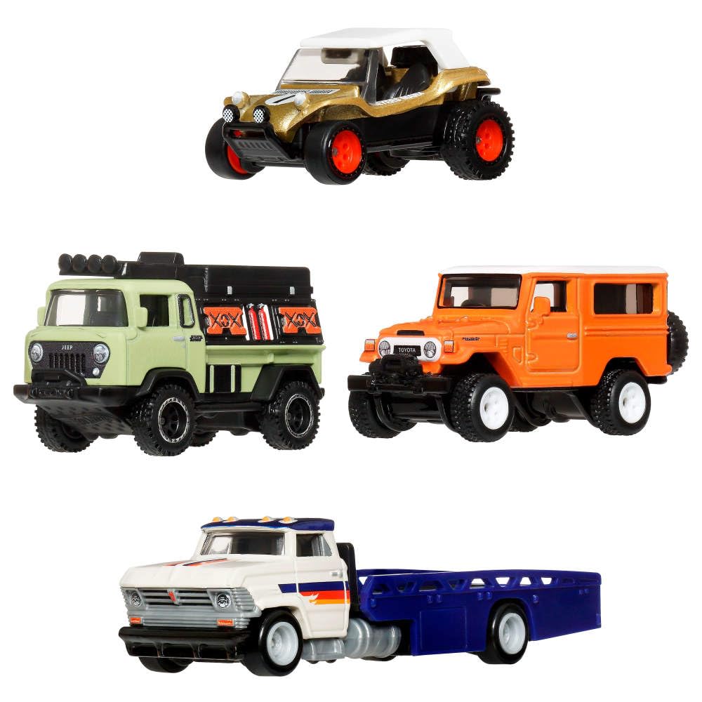Набор Hot Wheels Premium Collector Ассортимент Транспортные Средства Литые Машинки Возраст - Внедорожный Набор, Игрушки, (4 машины), 3+, Многоцветный GMH39-987E
