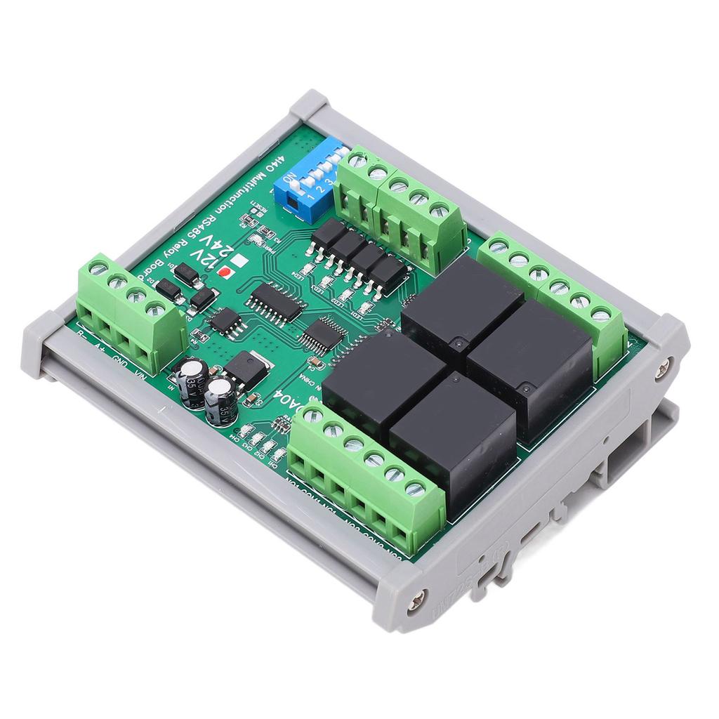 Модуль реле RS485, 4-канальный релейный модуль управления, плата с функцией аппаратного сброса, DC12V