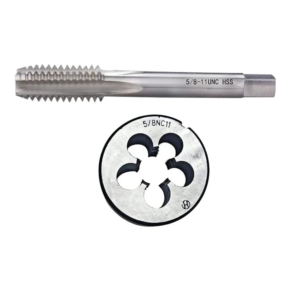5/8\"-11 UNC Набор метчиков и плашекМетчик машинной резьбы и круглая плашка правой руки