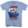Jaws Swell Text Blue Heather Adult T-Shirt
