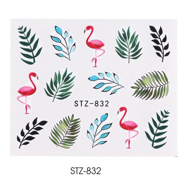Водная наклейка для ногтей и наклейка с цветком, листом, деревом, зеленый простой летний слайдер для маникюра, дизайн ногтей, водяные знаки, советы