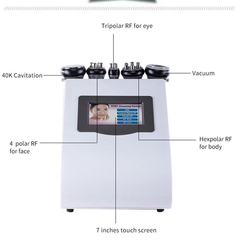 5 In 1 Vacuum Lipo Ultrasonic Cavitation Radio Frequency Multipolar RF Body Slimming Machine Skin Lifting Fat Burn Anti-wrinkle