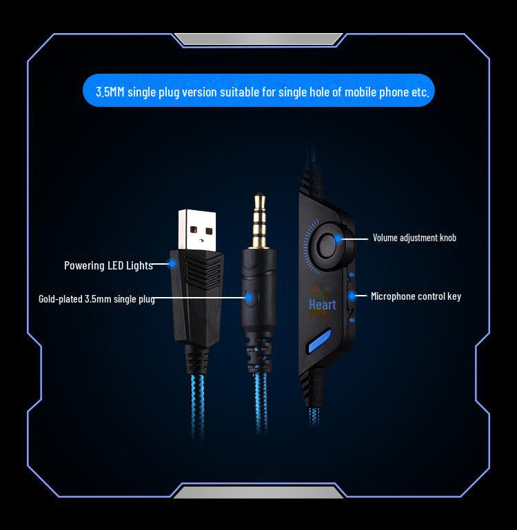 Inzhuo G9000 Трансграничная игровая гарнитура: 3,5 мм+USB, совместим с PS4