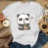 Милые футболки с пандой Женская повседневная одежда с коротким рукавом Уличная одежда Топы Модная хип-хоп одежда Женские футболки