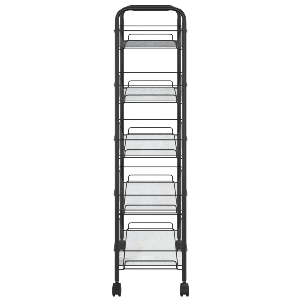 Kitchen Trolley 5 Tier Black 46 x 26 x 105 cm Iron