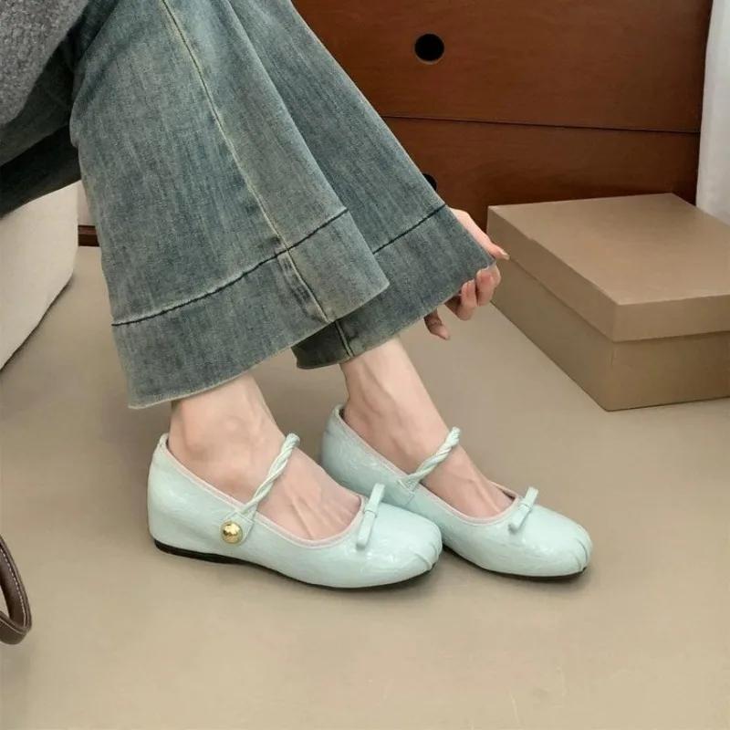 Балетки на плоской подошве Модная женская обувь Повседневные кроссовки с круглым носком Удобные туфли для вечеринок Ретро-стиль для отдыха Mujer