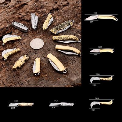 1 шт. латунный миниатюрный брелок складной нож мини-инструмент карманный нож из нержавеющей стали